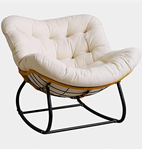 White padded rocking - padded, chair